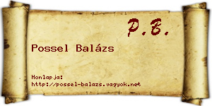 Possel Balázs névjegykártya